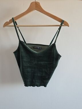 Abercrombie & Fitch Velvet Cami Top - Forest Green
